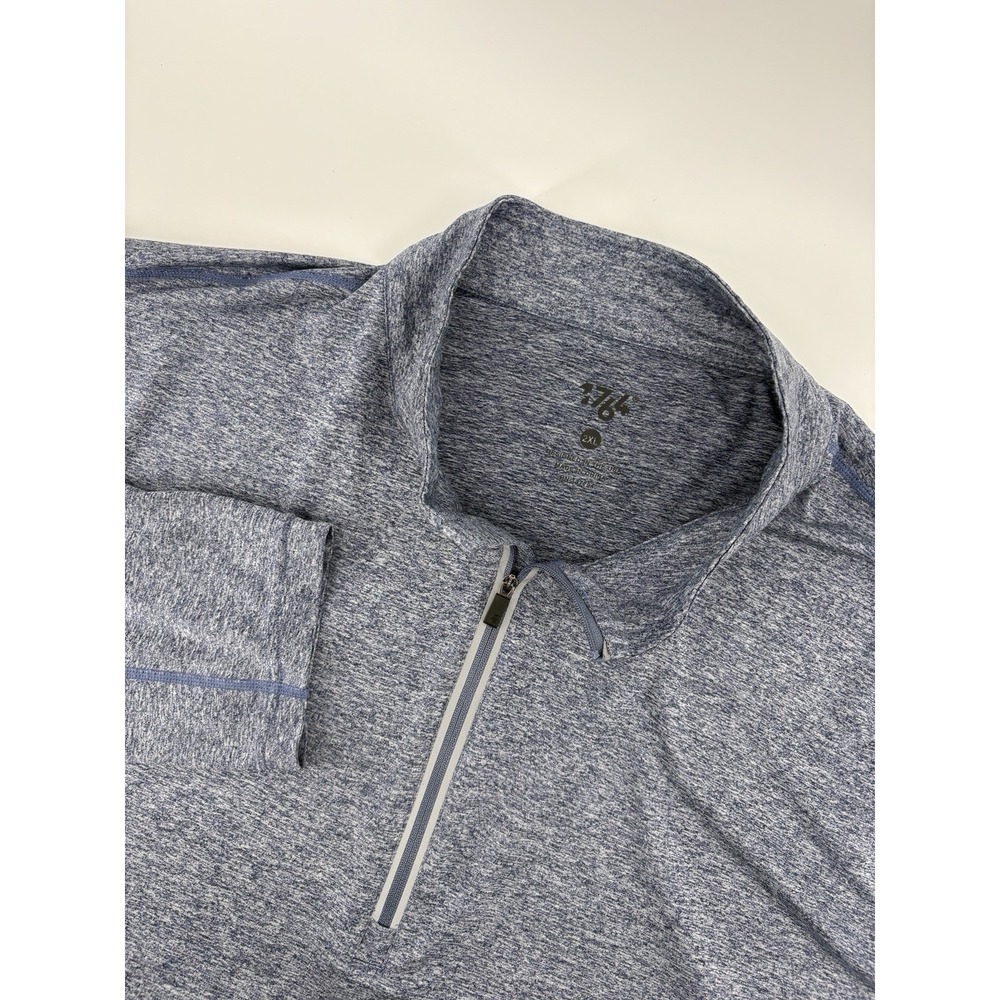 1764 Men Activewear Shirt 2XL‎ Blue Grey Golf Signature 1/4 Zip Long Sleeve